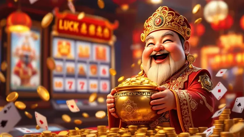 Tampilan permainan slot DAN777 dengan reel dan simbol berwarna