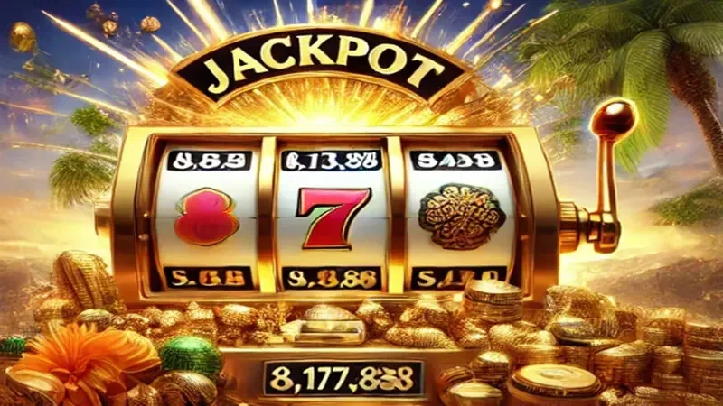 Layar slot bertema dengan simbol khusus pada reel